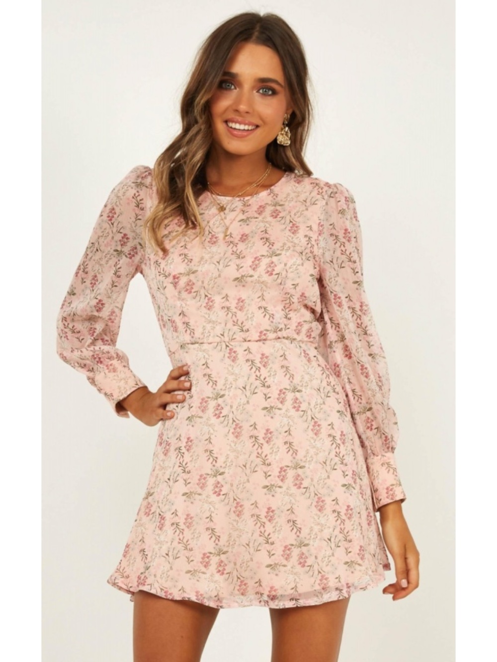 NEW Showpo Picnic Days Dress Blush Floral 2 US